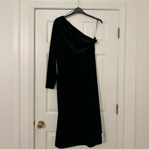 Banana Republic Black velvet One-Shoulder Dress